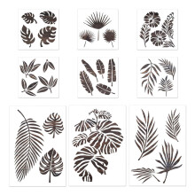 Flower Leaves Templates Stencils Reusable on Wood Wall Paper Card Canvas 9Pcs