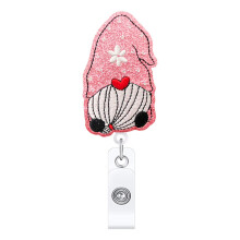 ID Badge Holders Felt Badge Reel Retractable Badge Holder Stretching White bearded dwarf