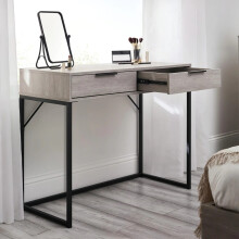 Bali 2 Drawer Dressing Table/Desk - Grey Oak