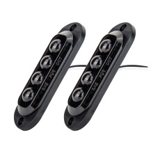 12V 24V LED Side Marker Indicators Light Trucks Warning Tail Light Trailer Yellow Black