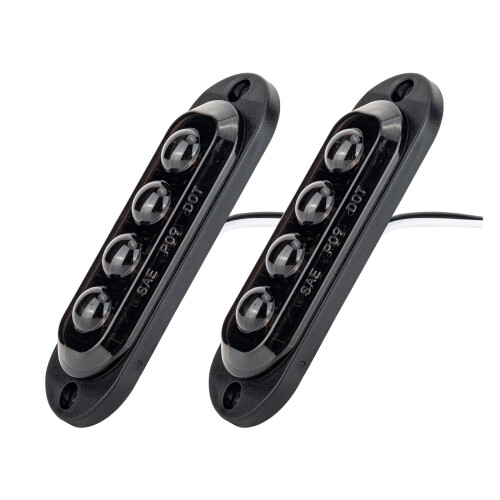 12V 24V LED Side Marker Indicators Light Trucks Warning Tail Light Trailer Yellow Black
