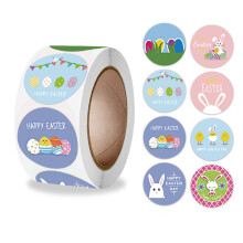 500x Creative Happy Easter Stickers Round Decorative Sealing Labels for Fest A276