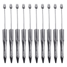 Plastic Beadable Pen Bead Ballpoint Pen Pendant Bead Pen Shafts Rollerball Pen Silver