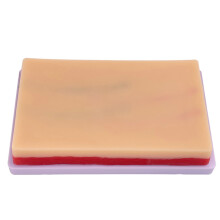 Injection Practice Pad with 4 Veins Silicone Human Skin Suture Training Model,