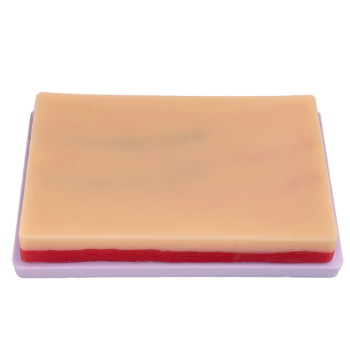 Injection Practice Pad with 4 Veins Silicone Human Skin Suture Training Model,
