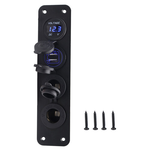 Professional Vehicle Voltmeter Dual USB Charging Port Power Socket for Cellphone B