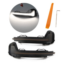 2x For VW-Tiguan MK2 Touareg MK3 Dynamic LED Mirror Yellow flowing water + dynamic white