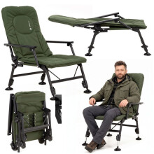 Springos opvouwbare stoel – kamperen, vissen, strand, 5 posities, tot 140 kg met tafelblad