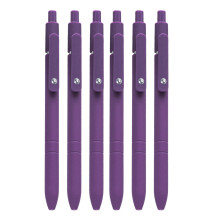 6Pcs Retractable Ballpoint Pen Business Pen Business Signing Pen 0.5MM Tip Retro purple