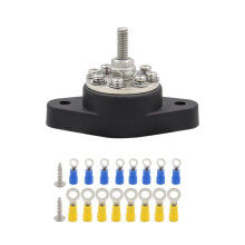 Positive Negative Bus Bar Battery 8Post Power Distribution Block M6 M10 Terminal Black M6