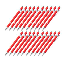 20Pcs Retractable Metal Ballpoint Pen with Touching Screen Tip Pen for Office Big red