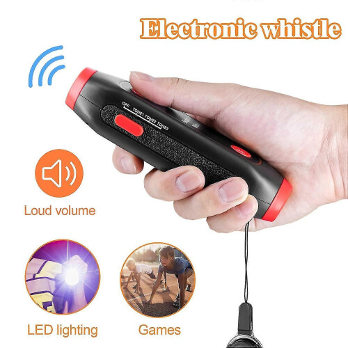 (Blue) Electronic Handheld Whistle with Lanyard SOS Light & Flashlight for Coaches Referees 2