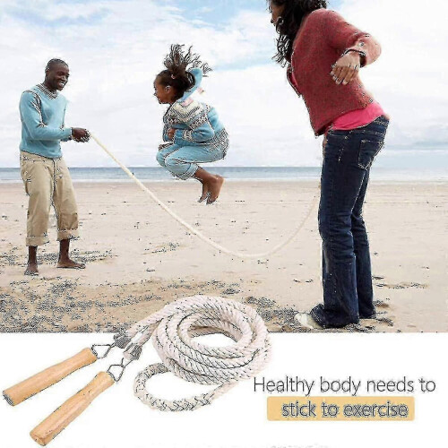 (5m) Wooden Handle 3-10m Multiplayer Team Skipping Rope 2