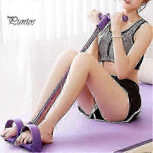 (purple) Multi-Function Resistance Band Set with 6 Tubes for Yoga Stretching Home Gym Workouts 2
