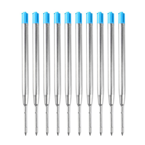 10Pcs Ball Points Pens Refills Metal Ballpoint Pen Refills, Replaceable Refills Blue