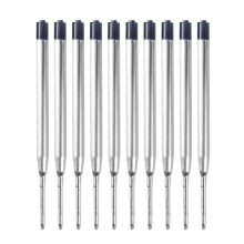 10Pcs Metal Ballpoint Pen Refills, Black Ink Refills, Replaceable Pen Refills Black