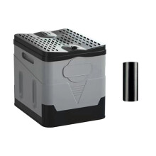 Reusable Trash Can Outdoor Toilet for Camping Hiking Beach dark grey toilet trash bag
