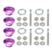 Universally 30mm/1.2" Push Button Billet Hood Pins Lock Clip Engine Bonnets Lock Purple