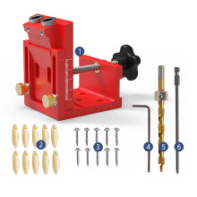 Wood Dowel Hole Drilling Guide Jig Kit Woodworking Carpentry Positioner Tool