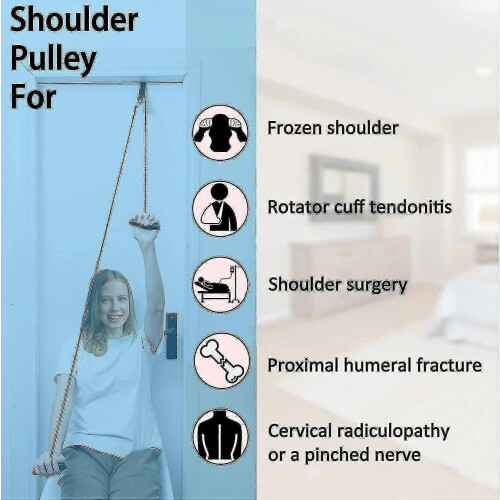 (Black) Shoulder Pulley Over The Door Physical Therapy System Exercise Pulley For PT-DF 1