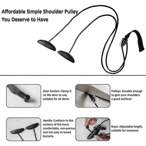 (Black) Shoulder Pulley Over The Door Physical Therapy System Exercise Pulley For PT-DF 2
