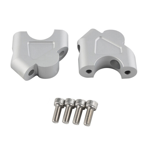 Motorcycle Handlebar Elevator Bracket Aluminum Height Adapter for Long Distance Silver