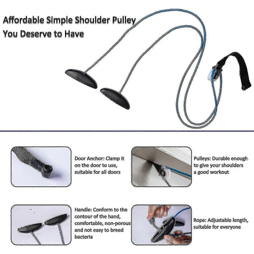 (Blue) Shoulder Pulley Over The Door Physical Therapy System Exercise Pulley For PT-DF 1