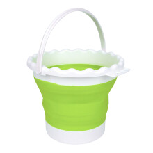 Silicone Folding Buckets Silicone Collapsible Buckets Silicone Washing Buckets Green round