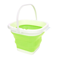 Silicone Folding Buckets Silicone Collapsible Buckets Silicone Washing Green square
