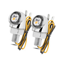 Retro Motorcycle LED Indicators Aluminum Frame Two-Tone Lights Quick DIY White