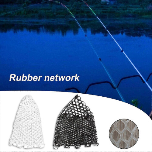 (White, 47) Durable Rubber Fishing Net Replacement for Outdoor Activities 1