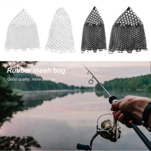 (White, 47) Durable Rubber Fishing Net Replacement for Outdoor Activities 2