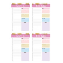 4 Pcs Practical Daily Planner A 5 Notepad Spirals Notebook Reporters Notebooks Pink