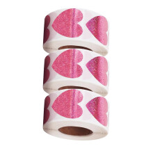 3 Roll Small Heart Sticker Roll Self Adhesive Heart Sticker for Laser purple pink