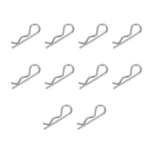 R Shape Spring Cotter Pins Set R Clip Fasteners 10pcs for Bolt Locking Solution M1.2x22mm