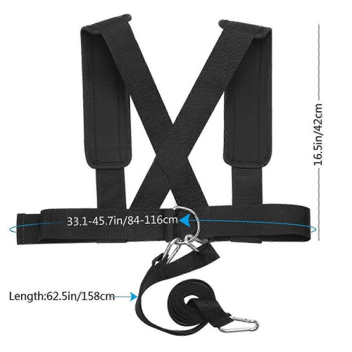 (A2) Adjustable Padded Shoulder Strap Tire Pulling Sled Harness for Resistance Training 1