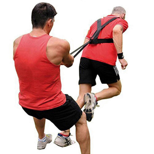 (A1) Adjustable Padded Shoulder Strap Tire Pulling Sled Harness for Resistance Training 2