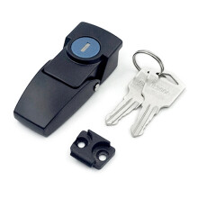 Durable Cabinet Coated Metal Hasp for Latch with Lock cylinder DK604 Security Black Small