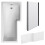 Balterley L Shape 1700x850 Shower Bath Set - Front Panel & Black Fixed Return Screen, Right Hand 1