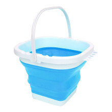 Art Buckets Painting Folding Silicone Wash Pen Buckets Brush Pen Buckets Blue square