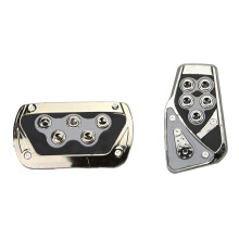 Automatic Transmission Gas Brake Pedal Pad Accelerator Pedal Covers Foot Pedals Silver