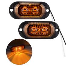 2 LED Car Warning Light Car Truck Trailer Beacons Lamp LED Side Light Amber Yellow Clear