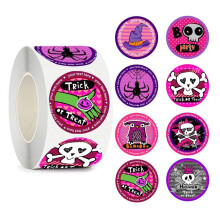 500 Pcs/Roll Halloween Stickers Round Spiders Stickers Self-Adhesive Stickers 1INCH2.5CM