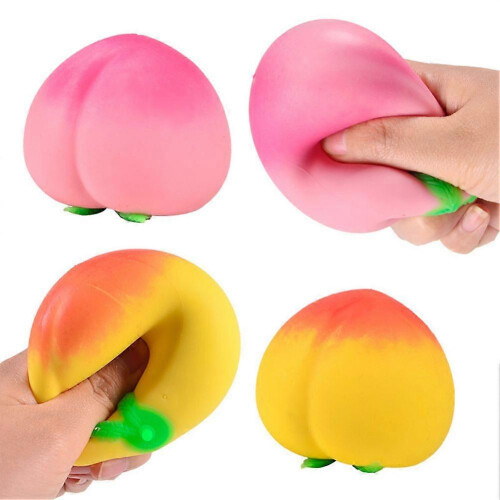 (Bundle) Peach Stress Balls Funny Interactive Hand Exercise Toy for Boys Girls 1