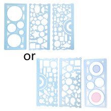 3Pcs Kaleidoscope Templates Rulers with Protractor Wave Edges 30 Unique Patterns