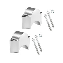 1 Pair Motorcycle Universal Handlebar Risers Bar Mount Handle Clamp 22mm/25mm Silver 25mm