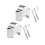 1 Pair Motorcycle Universal Handlebar Risers Bar Mount Handle Clamp 22mm/25mm Silver 25mm 1
