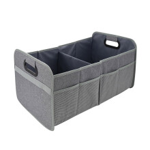 Waterproof Convenient Car Boot Organizer Box with Dividers Strong Load Capacity Gray