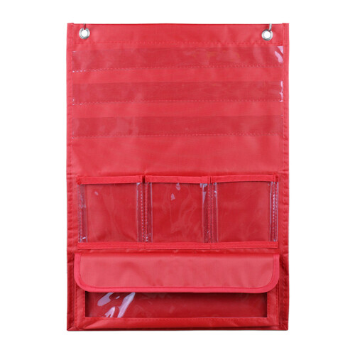 7 Pockets Classroom Counting Pocket Chart with Straws for Preschool