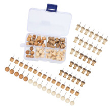 Thumb Tacks Wood Push Pins Cork Board Thumbtacks for Wall and Bulletin Board Set 1